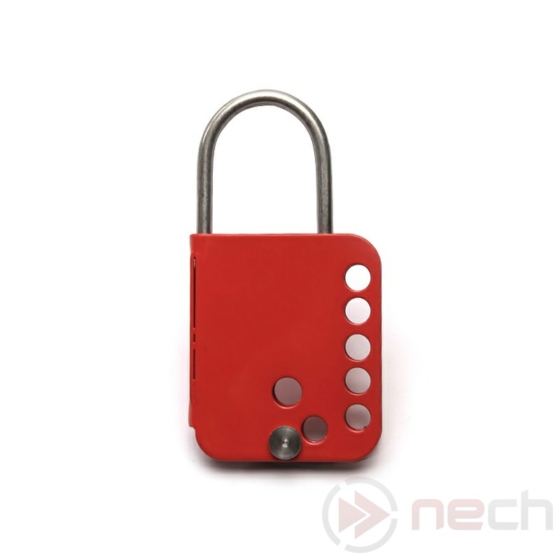 NECH HABF6114 dupla biztonsági gyűjtőlakat erősített acélból / Butterfly Lockout Hasp