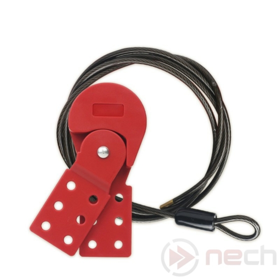 NECH CALM48 univerzális munkavédelmi LOTO kábeles kizáró piros színben / Cable Lockout
