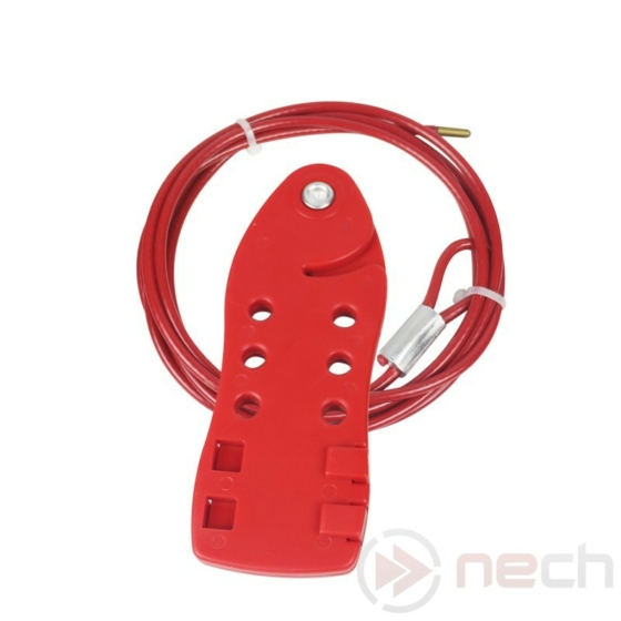 NECH ECCL23 univerzális munkavédelmi LOTO kábeles kizáró piros színben / Economic Cable Lockout