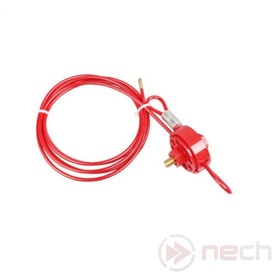  WTCL univerzális munkavédelmi LOTO kábeles kizáró piros színben / Wheel Type Cable Lockout