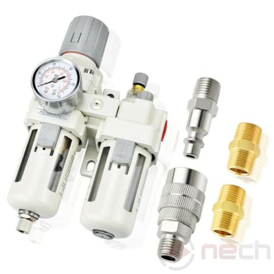 NECH AC 4010-04 Csereszabatos levegő előkészítő egység 1/2&quot; NPT / Air filter pressure regulator
