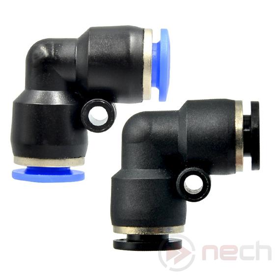 NECH PV04 / Ø4 mm-es 90°-os push-in könyök csatlakozó műanyagból