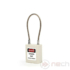 Kép 1/5 - NECH PLC-W LOTO lakat, kábeles kengyellel - fehér / Stainless Steel Cable Shackle Safety Padlock - White