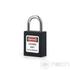 Kép 1/3 - NECH PL25-BK Biztonsági LOTO lakat, rövid acél kengyellel / Short Steel Shackle, Safety Padlock