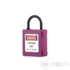 Kép 1/4 - NECH PLTSN-P vékony rövid műanyag kengyeles LOTO lakat, lila színben