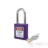 Kép 1/4 - NECH PL38P Biztonsági LOTO lakat, acél kengyellel - lila / Steel shackle safety padlock - purple