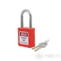 Kép 1/4 - NECH PL38R Biztonsági LOTO lakat, acél kengyellel - piros / Steel shackle safety padlock - red