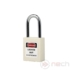 Kép 1/4 - NECH PL38W Biztonsági LOTO lakat, acél kengyellel - fehér / Steel shackle safety padlock - white