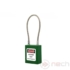 Kép 1/5 - NECH PLC-G LOTO lakat, kábeles kengyellel - Zöld / Stainless Steel Cable Shackle Safety Padlock - green