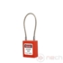Kép 1/5 - NECH PLC-O LOTO lakat, kábeles kengyellel - narancssárga / Stainless Steel Cable Shackle Safety Padlock - Orange