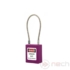 Kép 1/5 - NECH PLC-P Munkavédelmi LOTO lakat, kábeles kengyellel - lila / Stainless Steel Cable Shackle Safety Padlock - Purple
