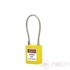 Kép 1/5 - NECH PLC-Y LOTO lakat, kábeles kengyellel - sárga / Stainless Steel Cable Shackle Safety Padlock - Yellow