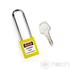 Kép 1/3 - NECH PL76-Y Munkavedelmi LOTO lakat hosszú acél kengyellel - Long Steel Shackle Safety Padlock